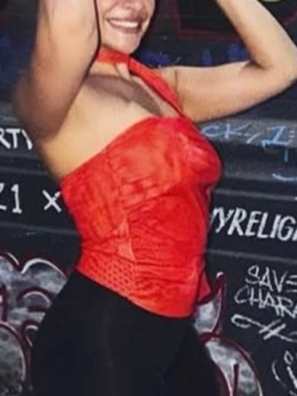 Women’s Red Bustier Top with scarf - Stylish Evening Ready 2 piece
